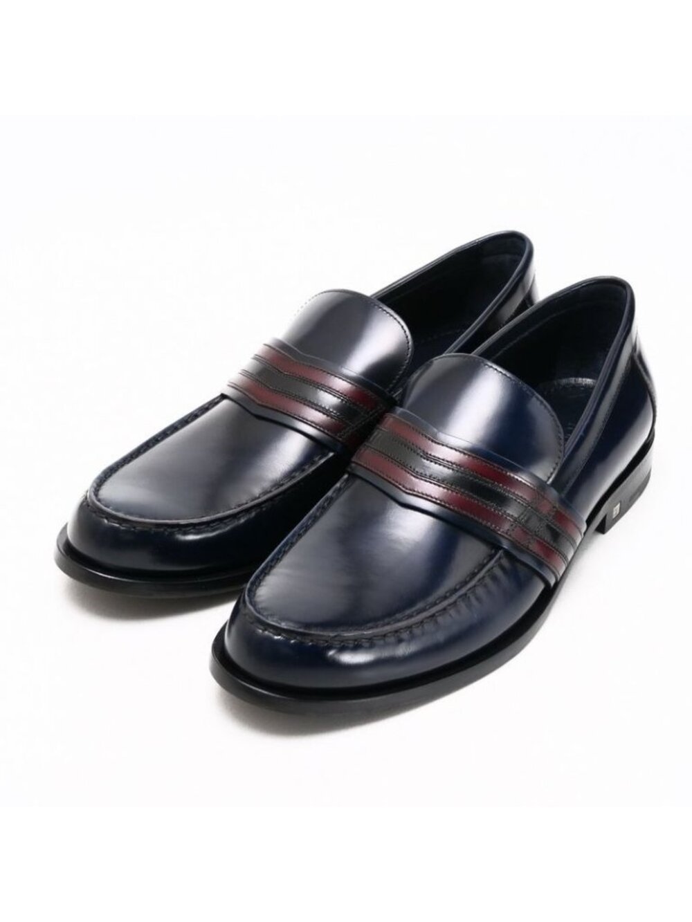 Louis Vuitton Loafers 1 2 M V-Line Leather Shoes Size 7